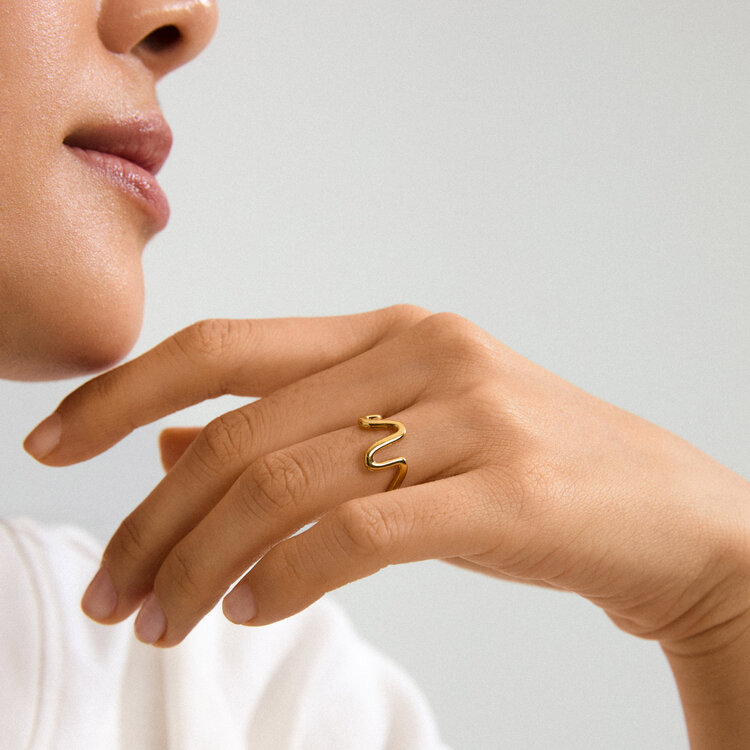 Pilgrim Jewellery LULU Wavy Stack Ring Gold