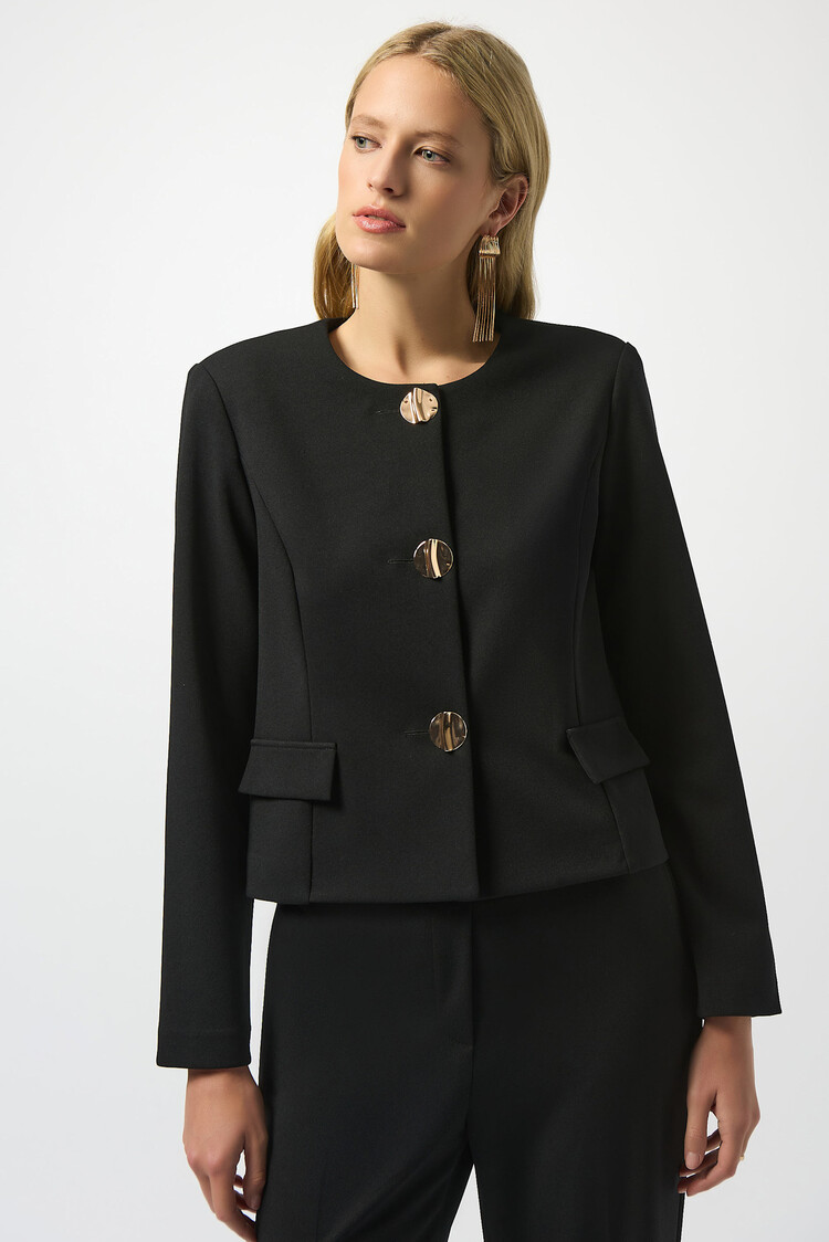 Joseph Ribkoff Scuba Crepe Boxy Blazer Black