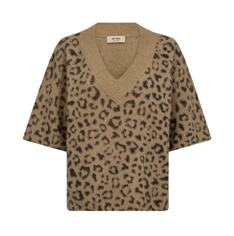 Mos Mosh Taci V-Neck Leo Knit True Camel