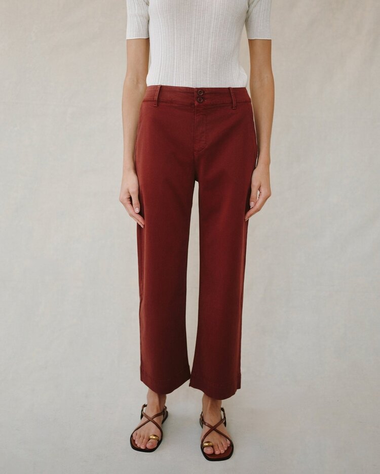 Bella Dahl Saige Wide Leg Crop Harvest Red