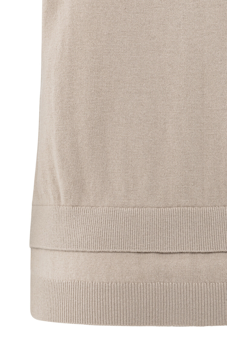 Yaya Knitted Top with Double Hem and Button Details Sand Melange