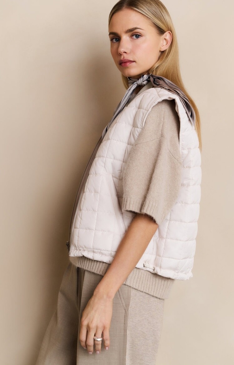Yaya Reversible Padded Bodywarmer with Zip Closure Beige