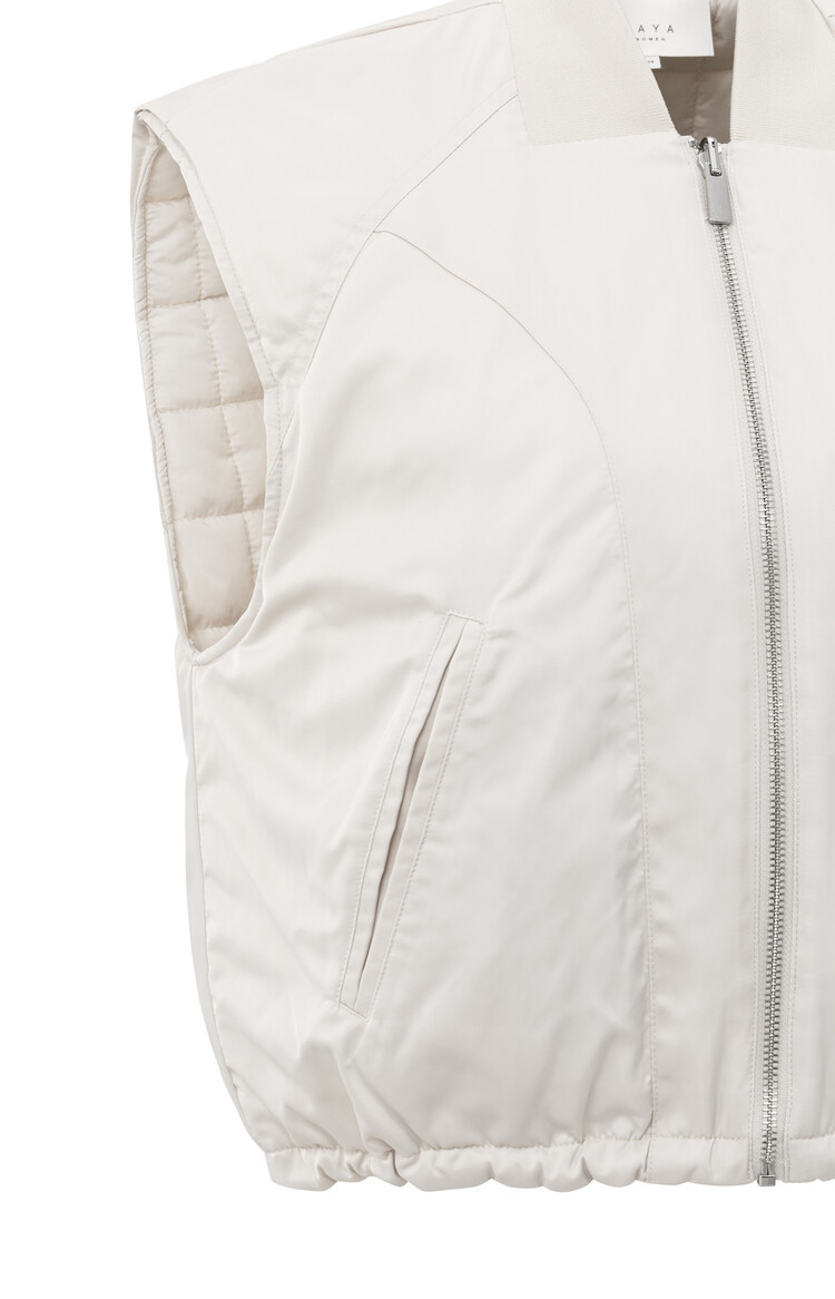 Yaya Reversible Padded Bodywarmer with Zip Closure Beige