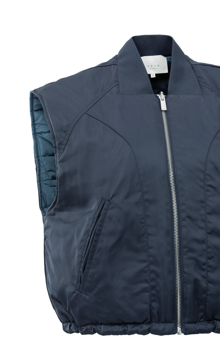 Yaya Reversible Padded Bodywarmer with Zip Closure Inkwell Blue