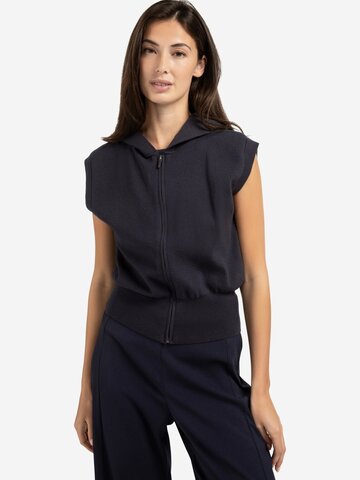 Yaya Sleeveless Hoodie with Zipper and Hood Inkwell Blue