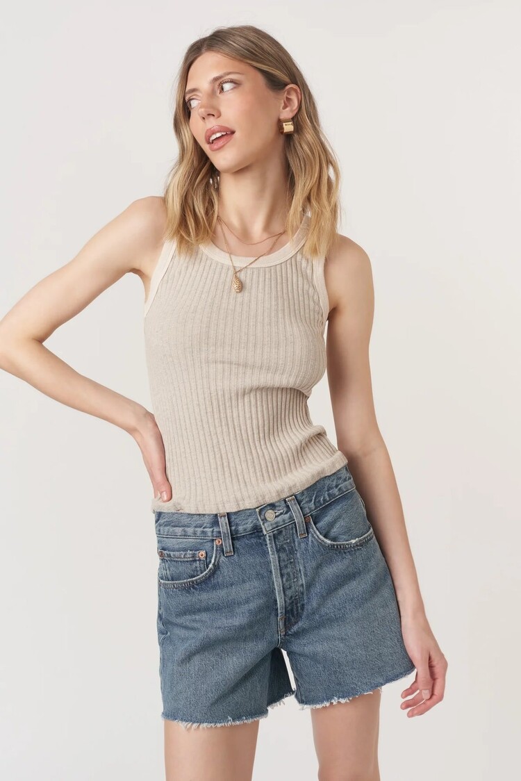 Project Social T Cooper Sweater Rib Tank Cream