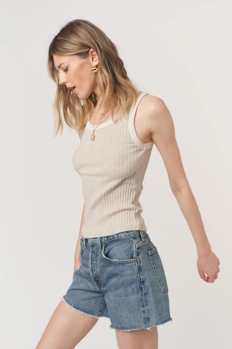 Project Social T Cooper Sweater Rib Tank Cream
