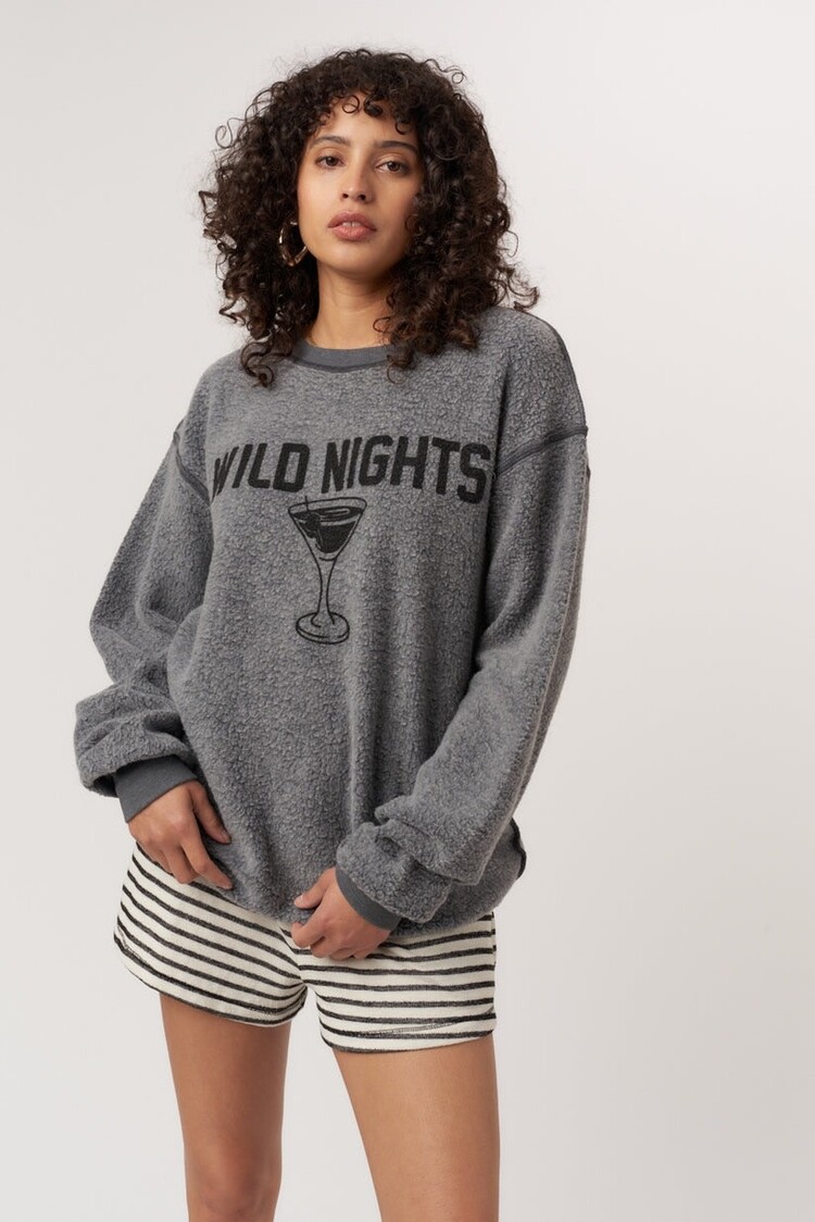 Project Social T Lazy Days/Wild Nights Reversible Sweatshirt Black Pearl