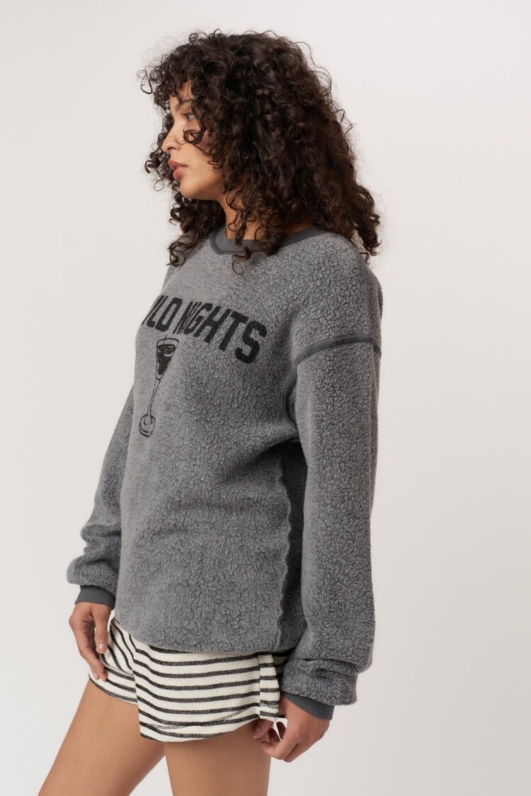 Project Social T Lazy Days/Wild Nights Reversible Sweatshirt Black Pearl