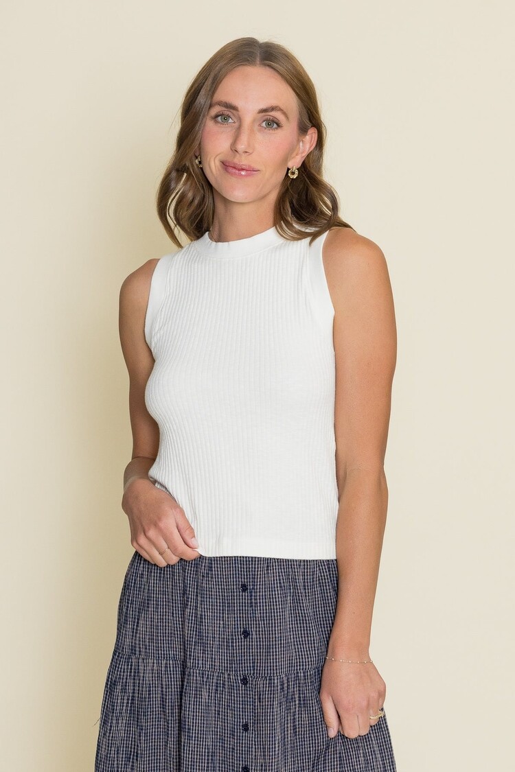 Project Social T Player Racerback Rib Tank Cream