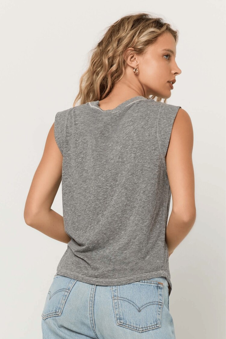 Project Social T Rue Heathered V-Neck Tank Heather Grey