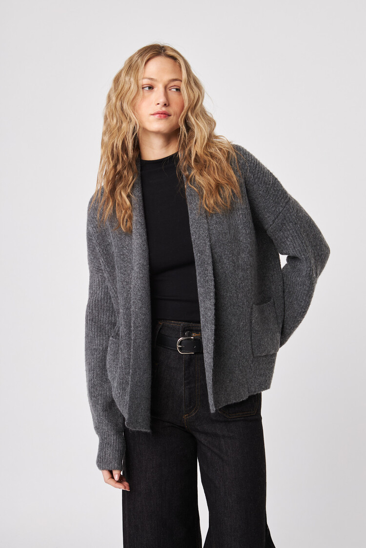 John & Jenn Noah Open Cardigan Granite