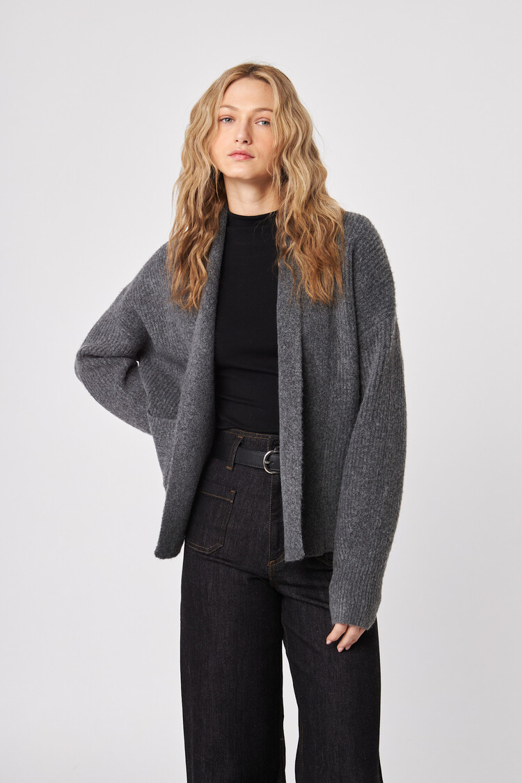John & Jenn Noah Open Cardigan Granite