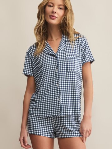 ZSupply Amy Gingham Top Yacht Blue