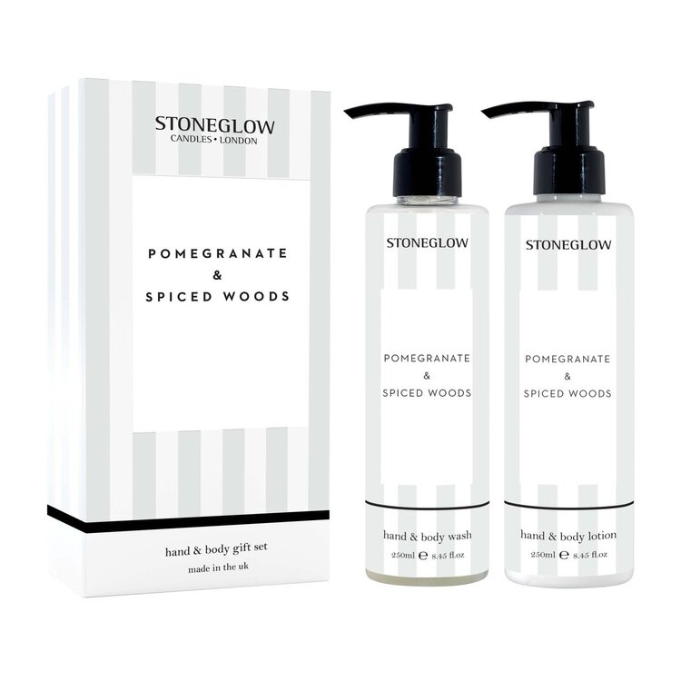 Stoneglow Modern Classics Pomegranate & Spiced Woods Hand & Body Gift Set
