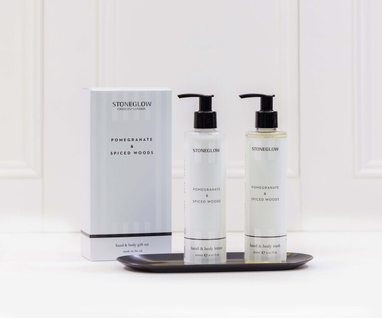 Stoneglow Modern Classics Pomegranate & Spiced Woods Hand & Body Gift Set