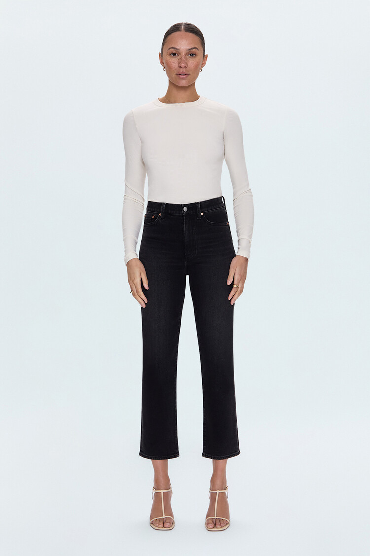 Pistola Charlie High Rise Classic Straight Ankle Pant Dark Midnight