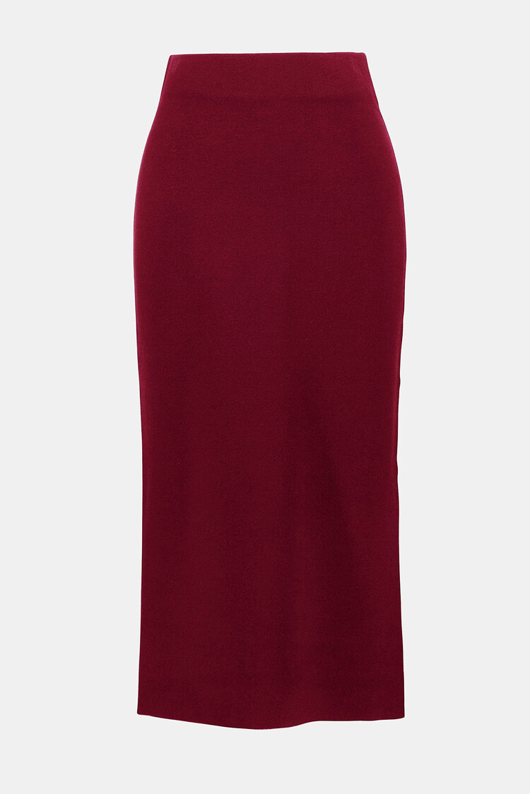 Joseph Ribkoff Sweater Knit Midi Skirt Merlot