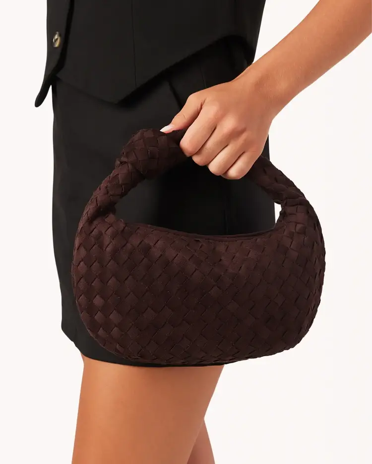 Billini Keri Handle Bag Chocolate Suede