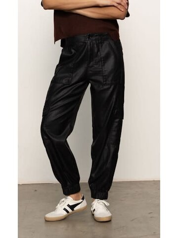 Sanctuary Coated Twill Jogger Black