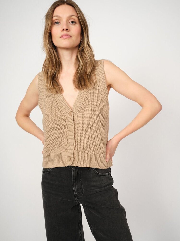 Mos Mosh Kirby Knit Vest Savannah Tan