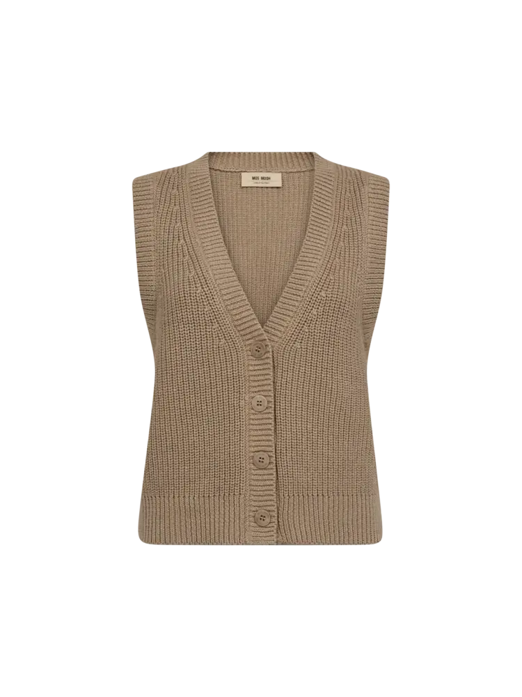 Mos Mosh Kirby Knit Vest Savannah Tan