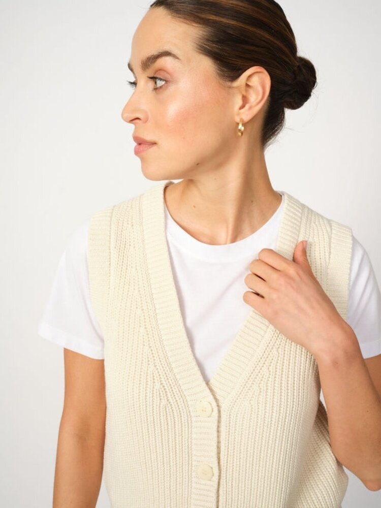 Mos Mosh Kirby Knit Vest Ecru