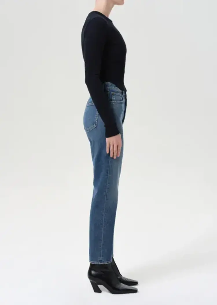 Agolde 90's Pinch Waist Crop in Overcast