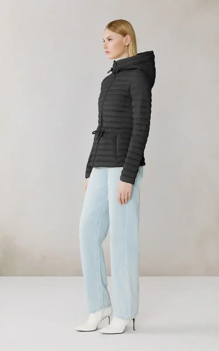 Soia & Kyo AYLEEN Packable Down Cinch-Waist Jacket Black