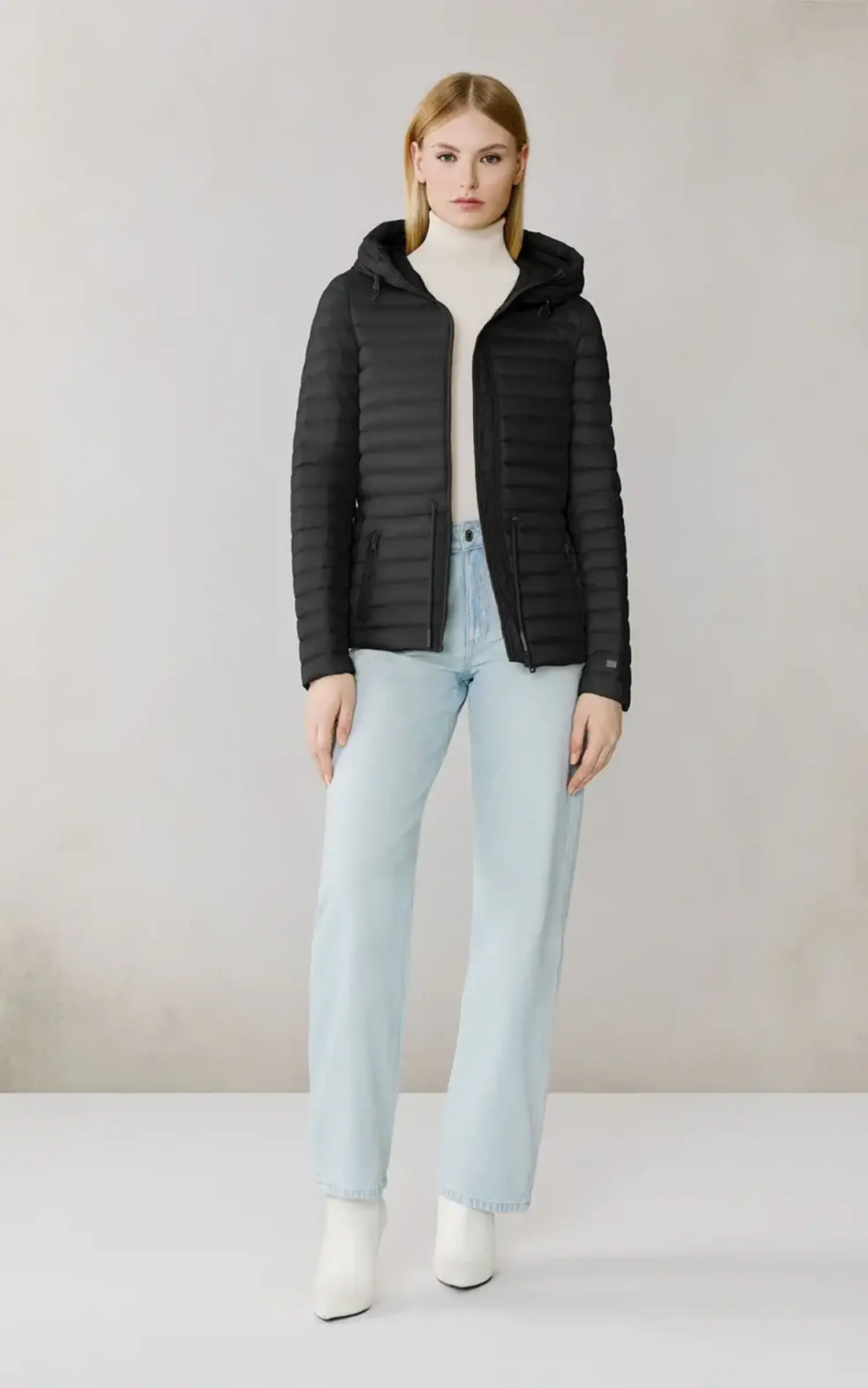 Soia & Kyo | AYLEEN Packable Down Cinch-Waist Jacket Black - Tryst