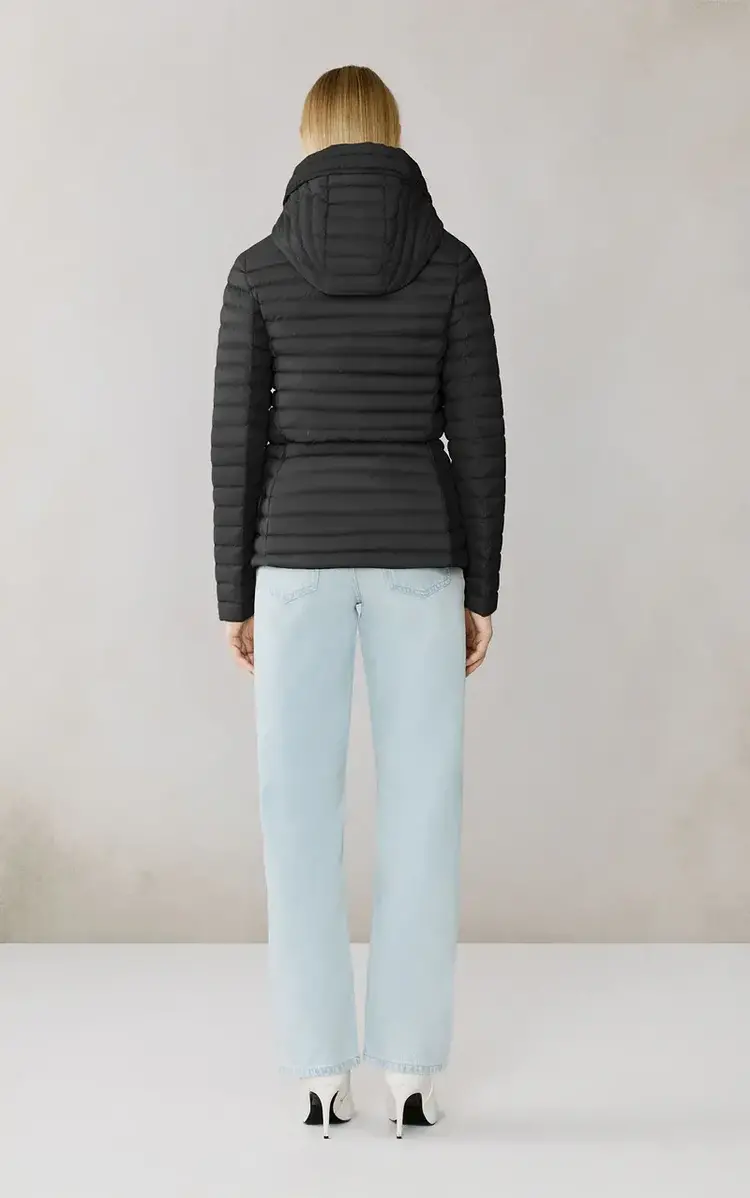 Soia & Kyo AYLEEN Packable Down Cinch-Waist Jacket Black