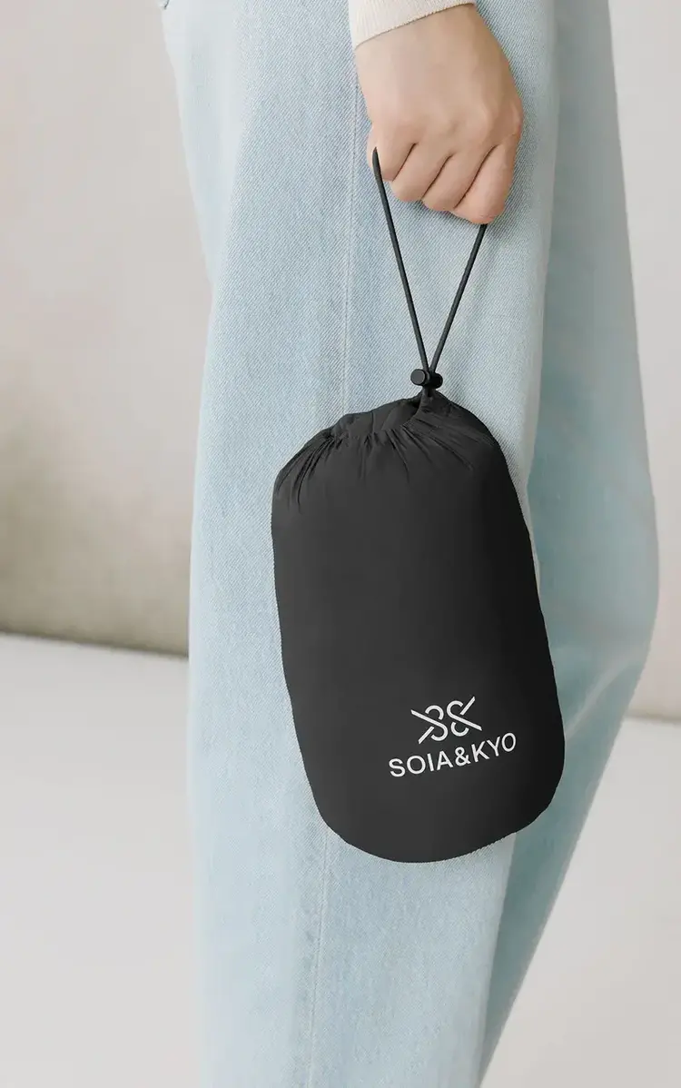 Soia & Kyo AYLEEN Packable Down Cinch-Waist Jacket Black