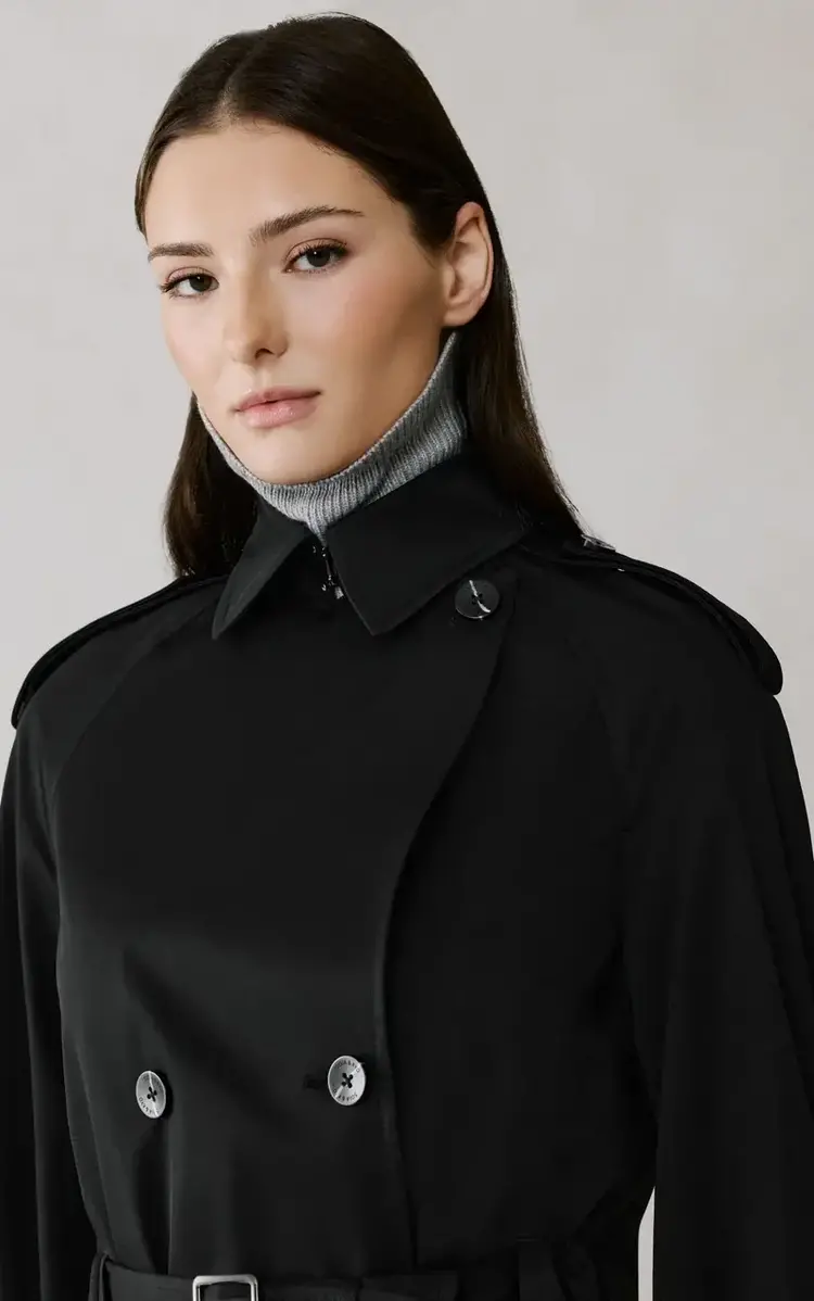Soia & Kyo BECKY Short Trench Coat Black