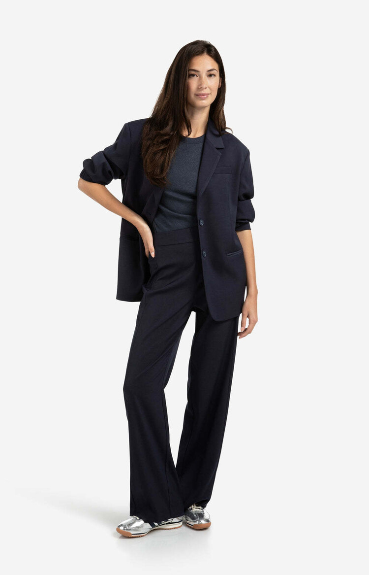 Yaya Rib Singlet with Metallic Coat Inkwell Blue