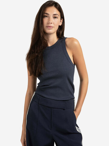 Yaya Rib Singlet with Metallic Coat Inkwell Blue