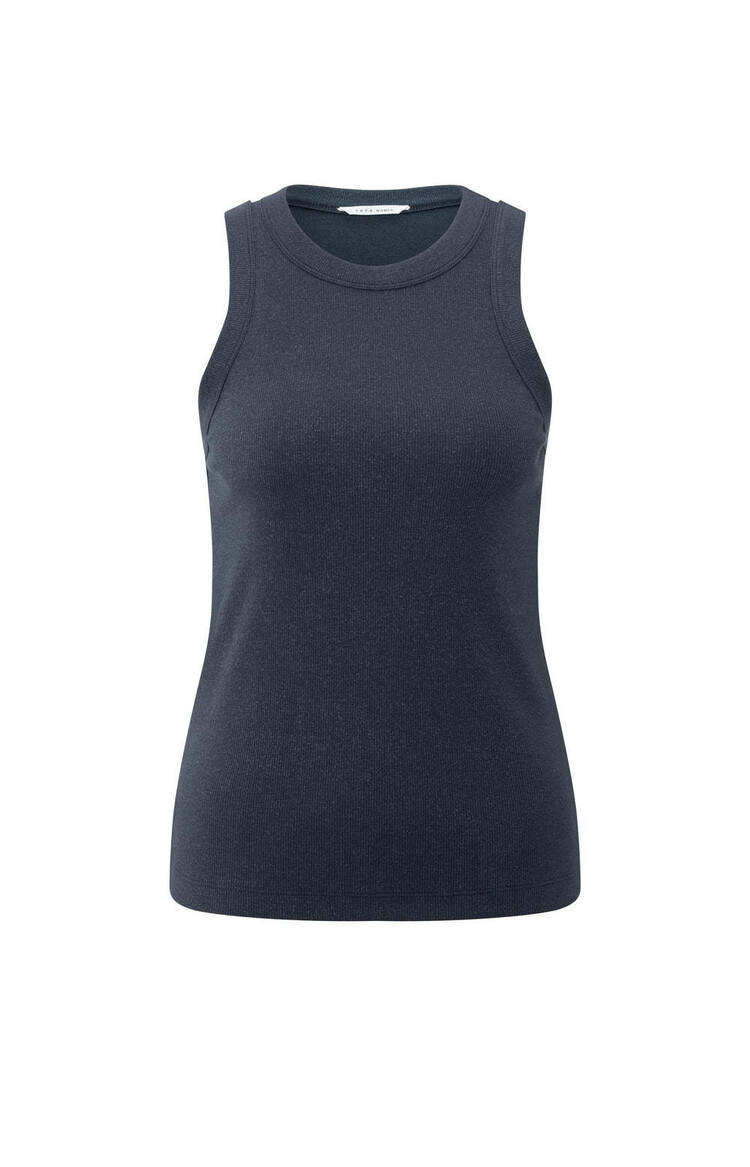 Yaya Rib Singlet with Metallic Coat Inkwell Blue