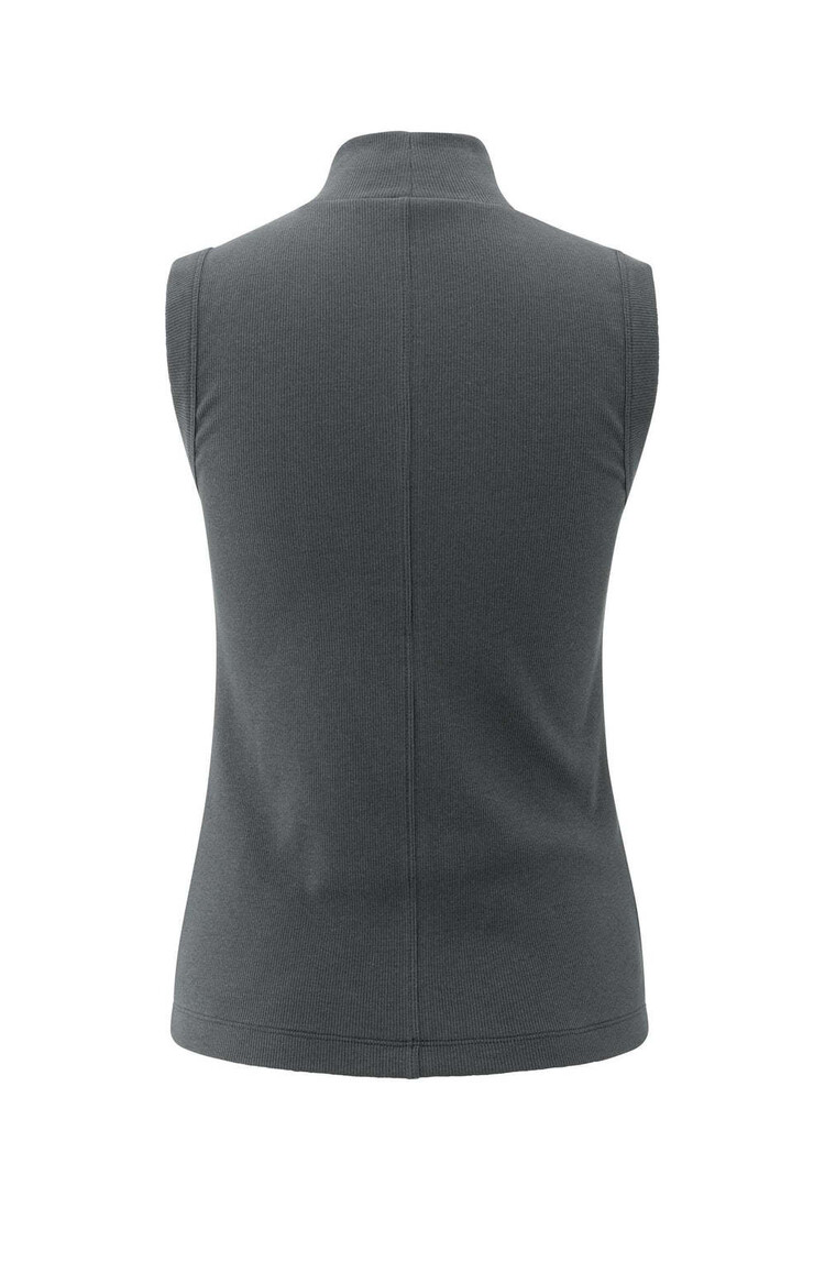 Yaya High Neck Rib Singlet Oyster Black