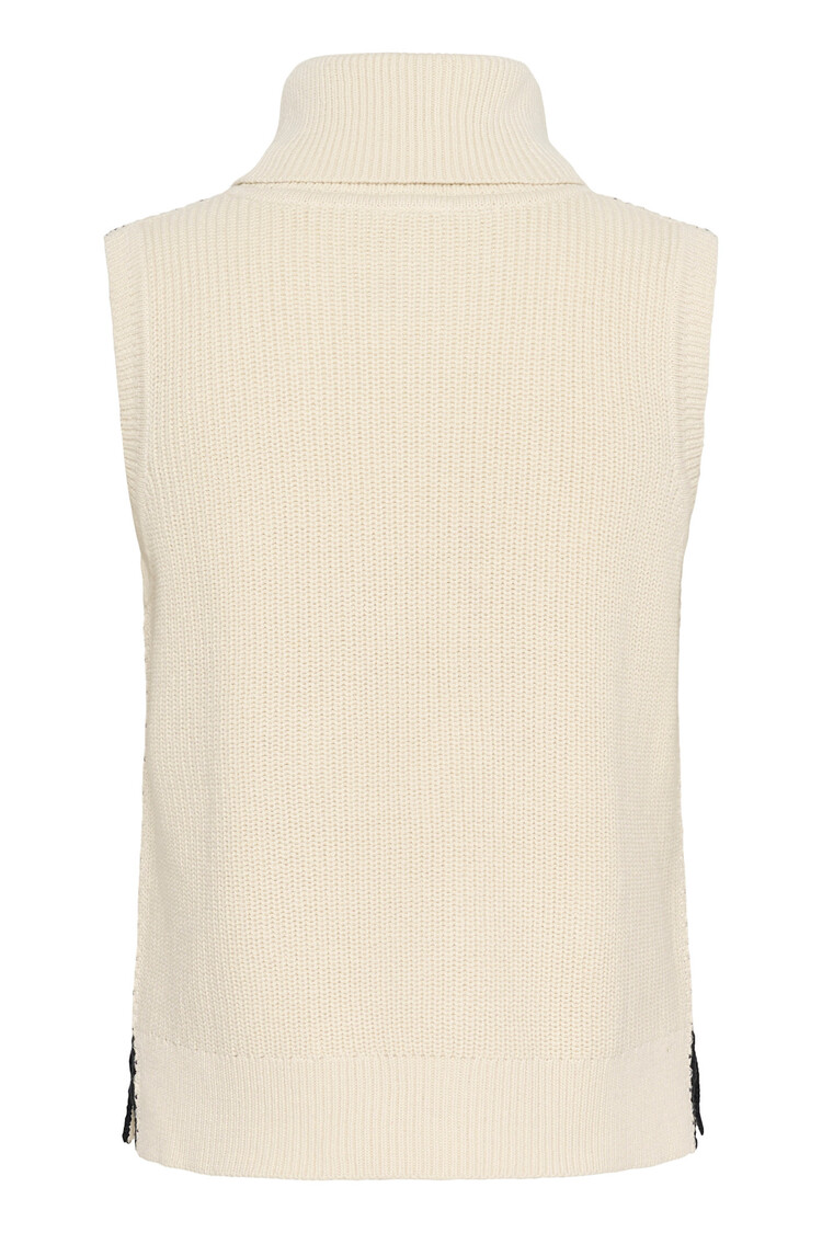 Part Two Sella Waistcoat Whitecap Gray/Dark Navy Stitch