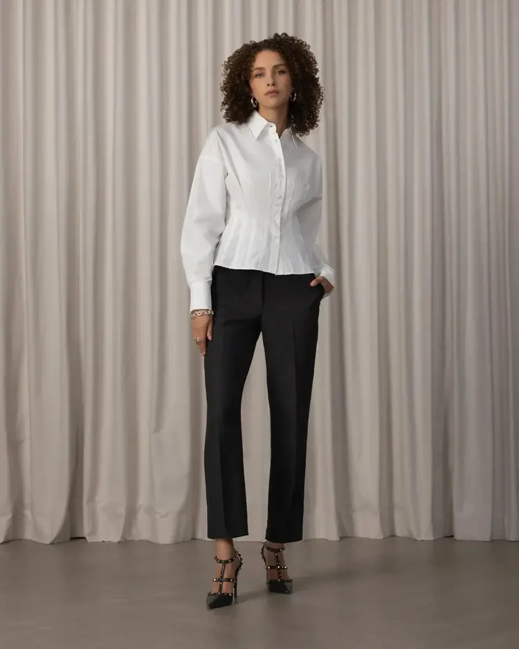 Pure & Simple Belfast Cinched Waist Shirt Bright White