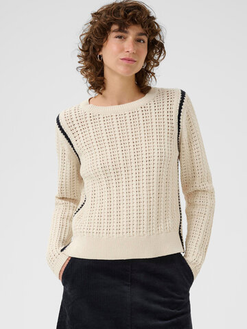 Part Two Selenia Pullover Whitecap Gray/Dark Navy Stitch