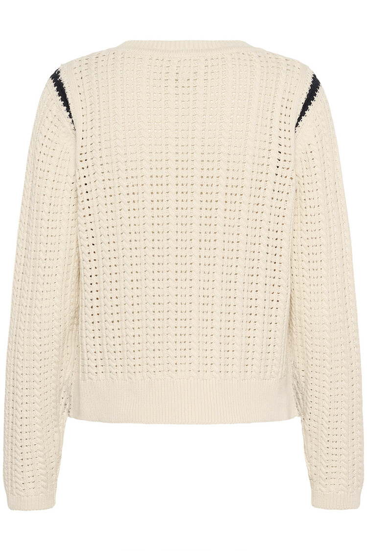 Part Two Selenia Pullover Whitecap Gray/Dark Navy Stitch