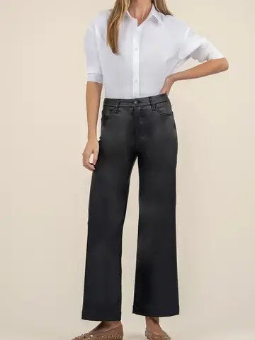 KUT from the Kloth Meg High Rise Fab AB Wide Leg Pant Black