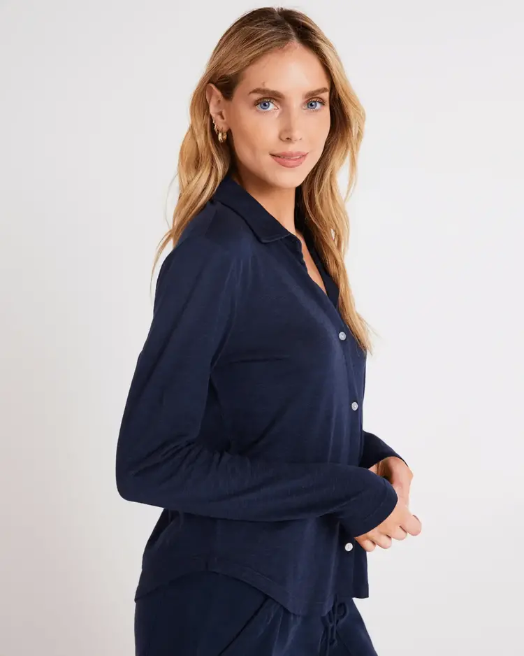 Bella Dahl Button Up Knit Top Endless Sea