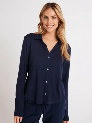Bella Dahl Button Up Knit Top Endless Sea