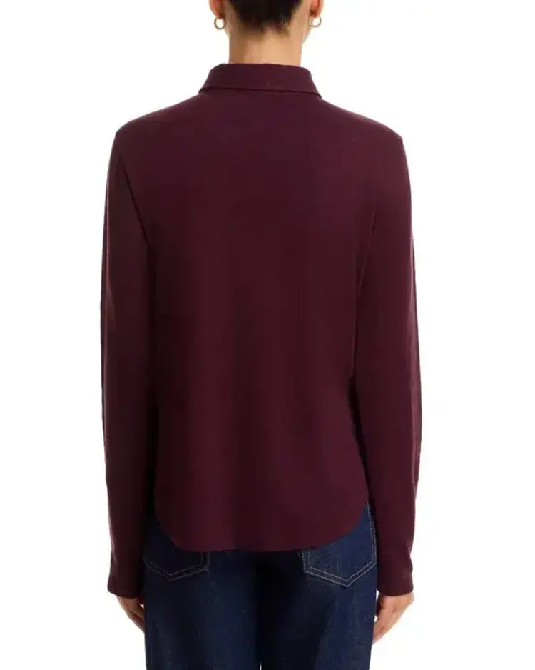 Bella Dahl Button Up Knit Top Pinot Noir