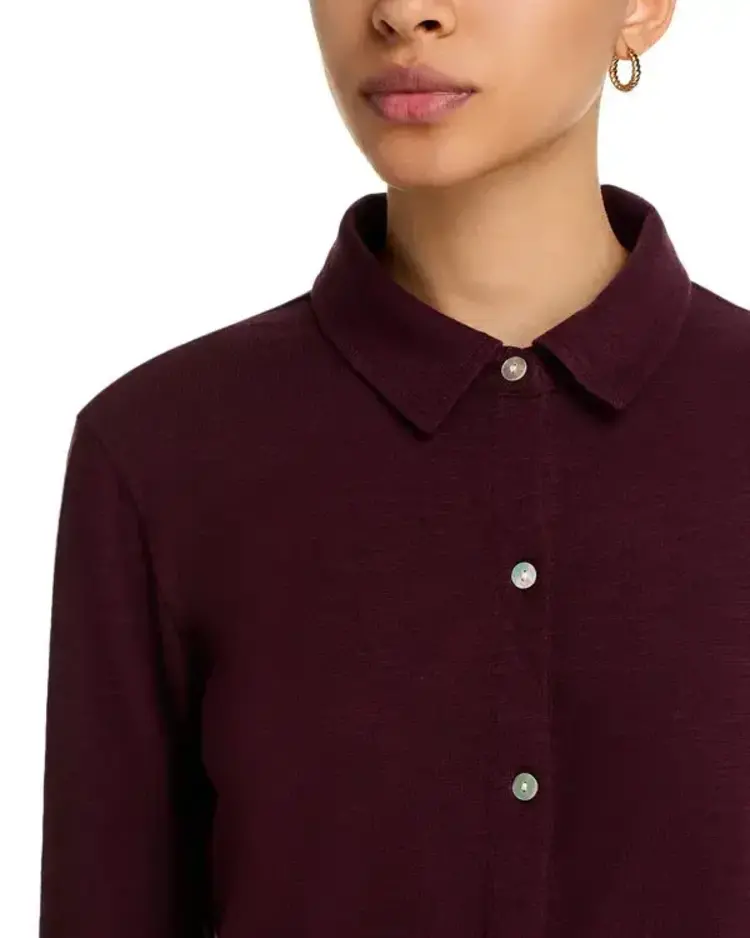 Bella Dahl Button Up Knit Top Pinot Noir