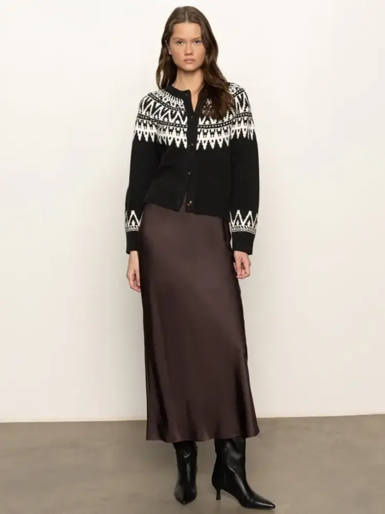 Sanctuary Fairaisle Crewneck Cardi Ink Multi