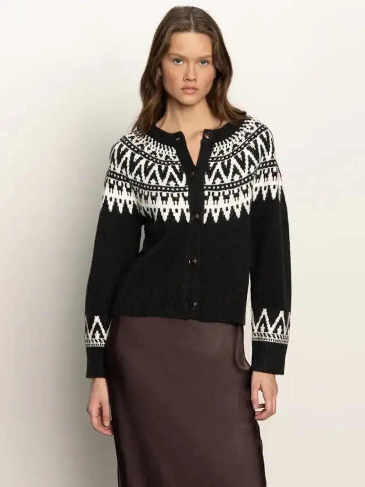 Sanctuary Fairaisle Crewneck Cardi Ink Multi