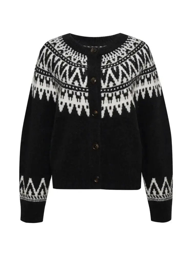Sanctuary Fairaisle Crewneck Cardi Ink Multi