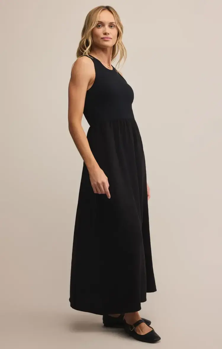 ZSupply Charlotte Rib Midi Dress Black